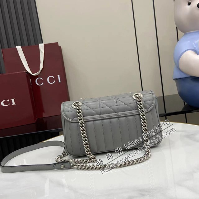 Gucci專櫃古馳最新款Marmont系列絎縫迷你手袋原廠皮鏈條女士挎包 jh2971型號：446744